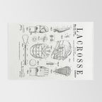 Lacrosse Player Equipment Vintage Patent Drawing Print Rug Gallery Image 2