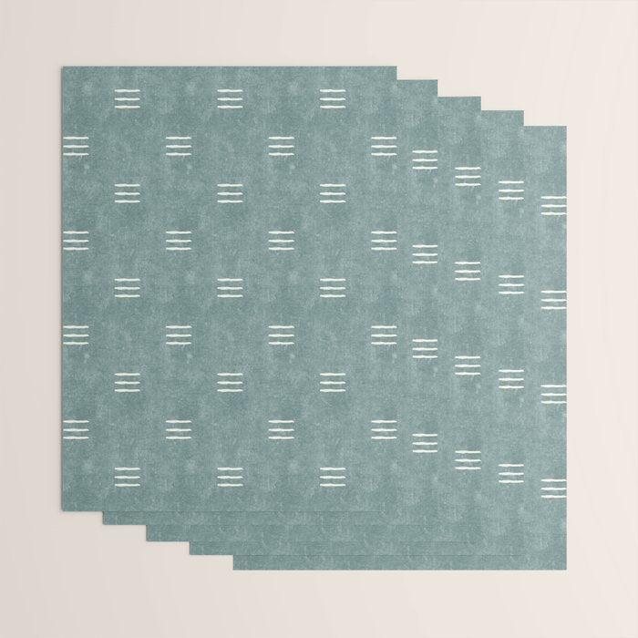 triple dash - dusty blue Wrapping Paper Gallery Image 3