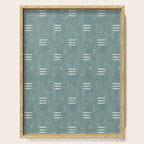 triple dash - dusty blue Serving Tray Gallery Image 1