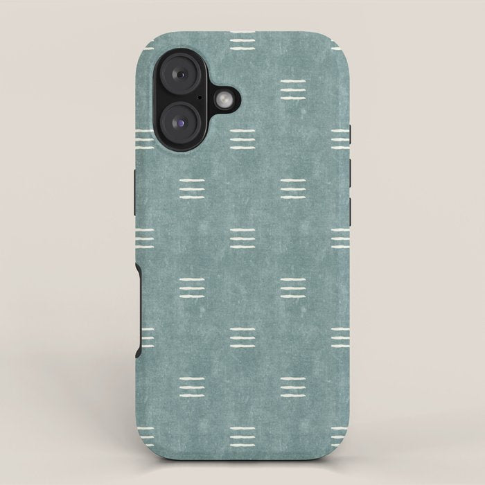 triple dash - dusty blue iPhone Case Gallery Image 1