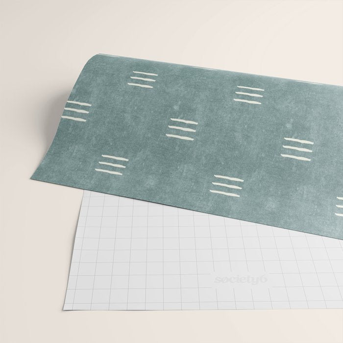 triple dash - dusty blue Wrapping Paper Gallery Image 2