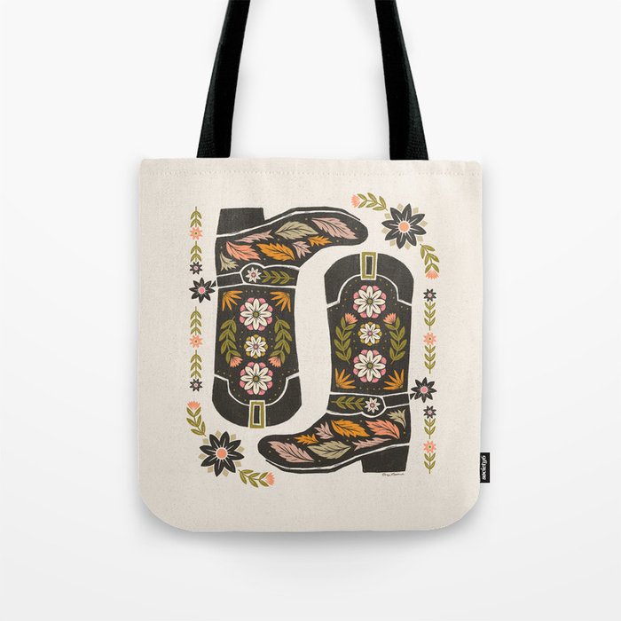 Cowboy boots and flowers Tote Bag Gallery Image 1