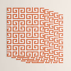 Burnt Orange and White Greek Key Pattern Wrapping Paper Gallery Image 3