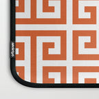 Burnt Orange and White Greek Key Pattern Laptop Sleeve Gallery Image 3
