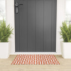 Burnt Orange and White Greek Key Pattern Welcome Mat Gallery Image 3