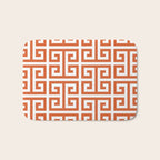 Burnt Orange and White Greek Key Pattern Bath Mat Gallery Image 1