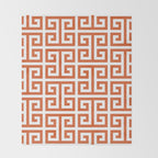 Burnt Orange and White Greek Key Pattern Throw Blanket Gallery Image 2