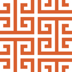Burnt Orange and White Greek Key Pattern Coffee Mug Gallery Image 2