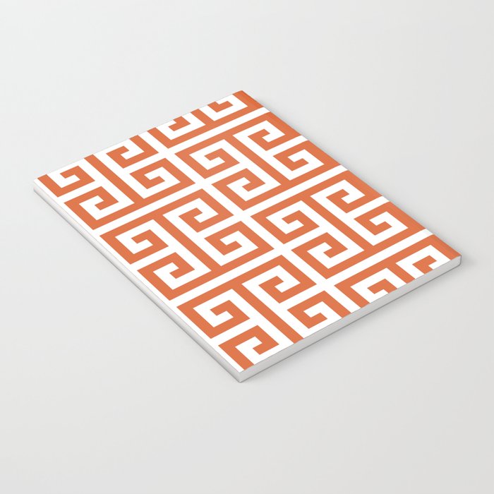 Burnt Orange and White Greek Key Pattern Notebook Gallery Image 3