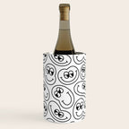 Funny happy face cartoon doodle pattern Wine Chiller Gallery Image 2
