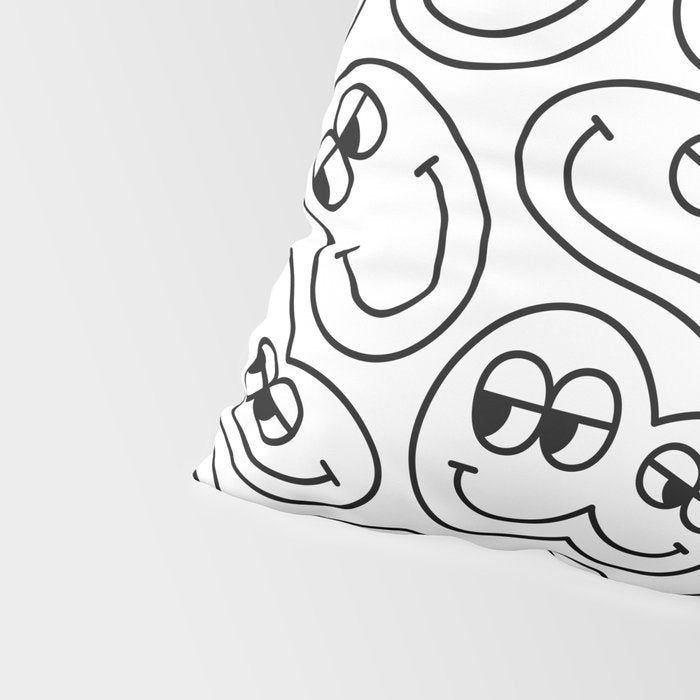 Funny happy face cartoon doodle pattern Pillow Sham Gallery Image 4
