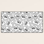 Funny happy face cartoon doodle pattern Desk Mat Gallery Image 3