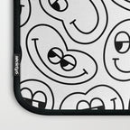 Funny happy face cartoon doodle pattern Laptop Sleeve Gallery Image 3