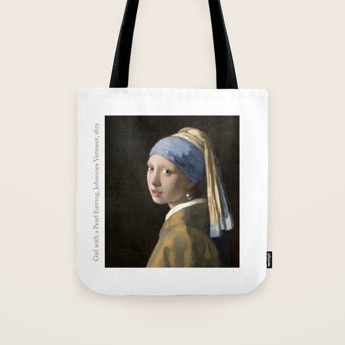 Girl with a Pearl Earring by Johannes Vermeer Tote Bag Gallery Image 1