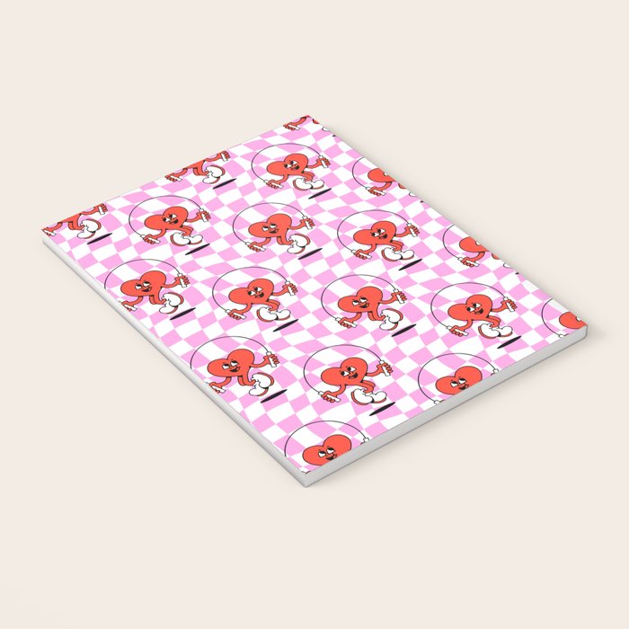 Retro love heart cartoon character pattern Notebook Gallery Image 3