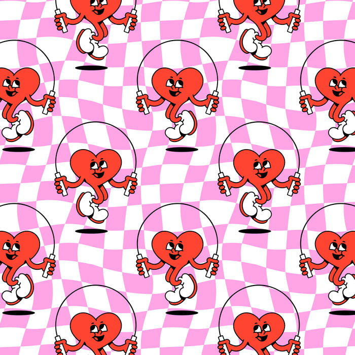 Retro love heart cartoon character pattern Coffee Mug Gallery Image 2