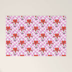 Retro love heart cartoon character pattern Welcome Mat Gallery Image 1