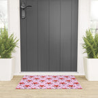 Retro love heart cartoon character pattern Welcome Mat Gallery Image 3
