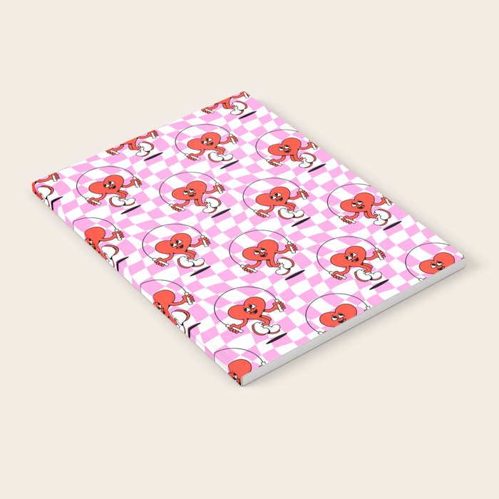 Retro love heart cartoon character pattern Notebook Gallery Image 2