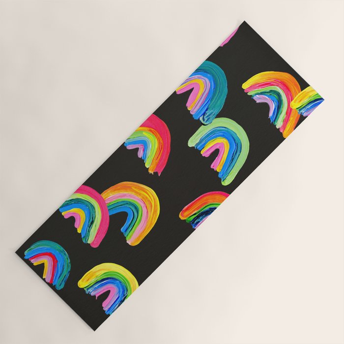 Abstract Rainbow Arcs â Charcoal Yoga Mat Gallery Image 1