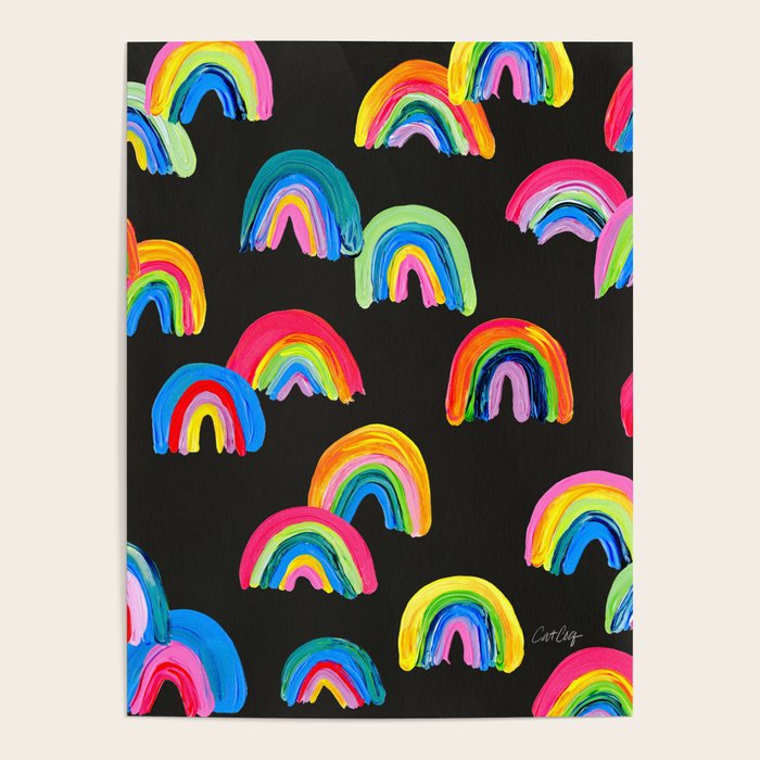 Abstract Rainbow Arcs â Charcoal Poster Gallery Image 4