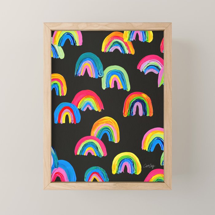 Abstract Rainbow Arcs â Charcoal Mini Art Print Gallery Image 1