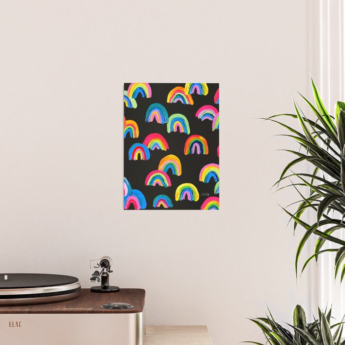 Abstract Rainbow Arcs â Charcoal Poster Gallery Image 2