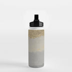 Geometrical ombre glacier gray gold watercolor Water Bottle Gallery Image 2