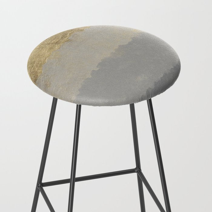 Geometrical ombre glacier gray gold watercolor Stool Gallery Image 2