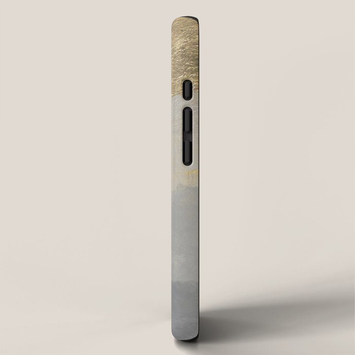 Geometrical ombre glacier gray gold watercolor iPhone Case Gallery Image 2