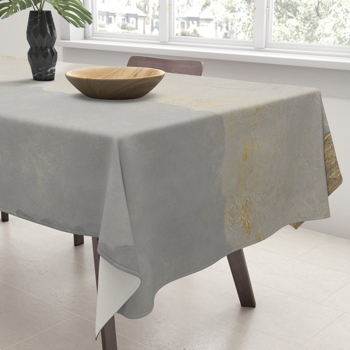 Geometrical ombre glacier gray gold watercolor Tablecloth Gallery Image 3