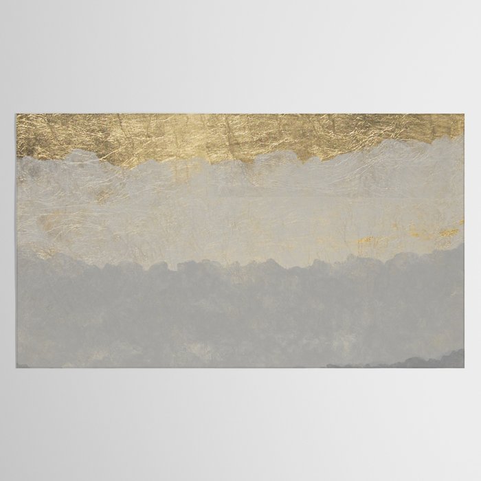 Geometrical ombre glacier gray gold watercolor Tablecloth Gallery Image 2