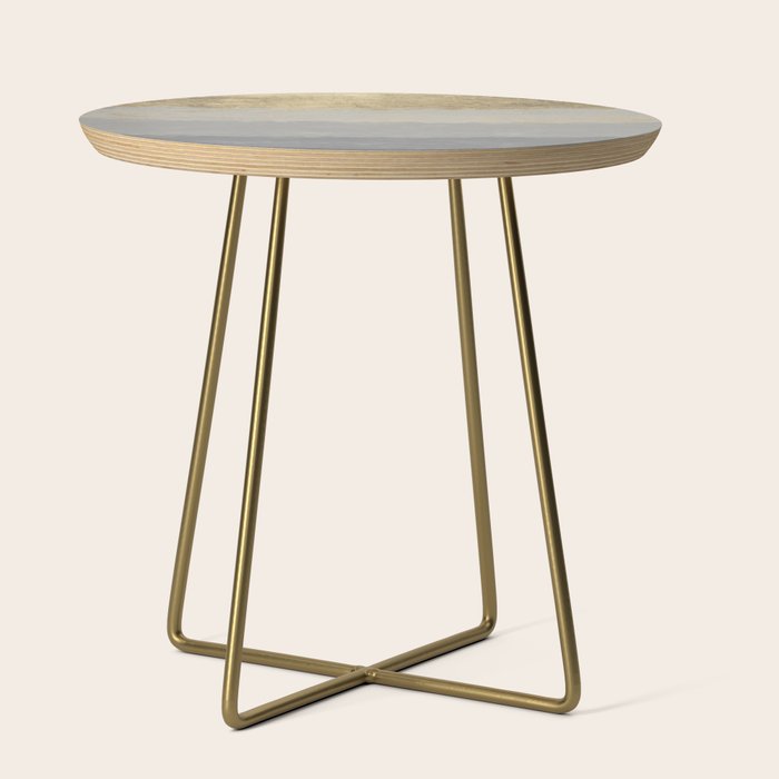 Geometrical ombre glacier gray gold watercolor Side Table Gallery Image 1