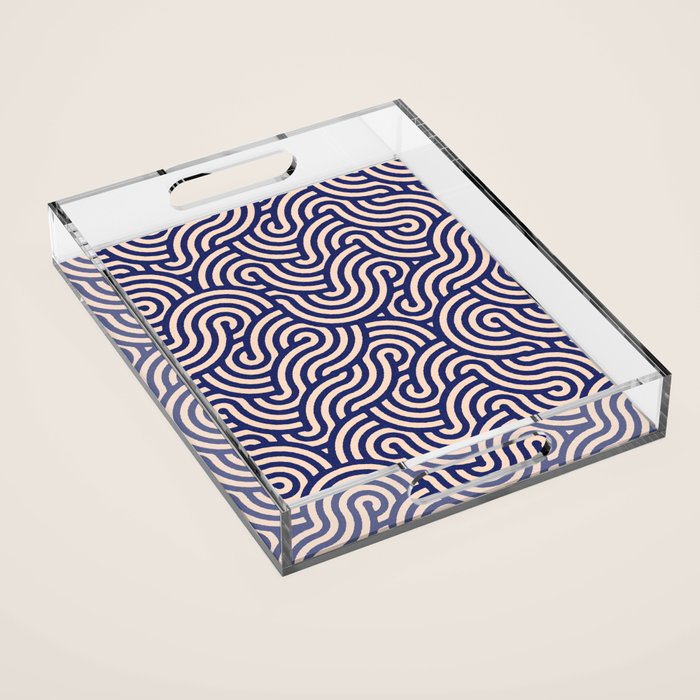 SWIRL Lapis and Almond Acrylic Tray Gallery Image 1