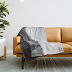 Morning in the Mountains Black and White Throw Blanket Gallery Image 1