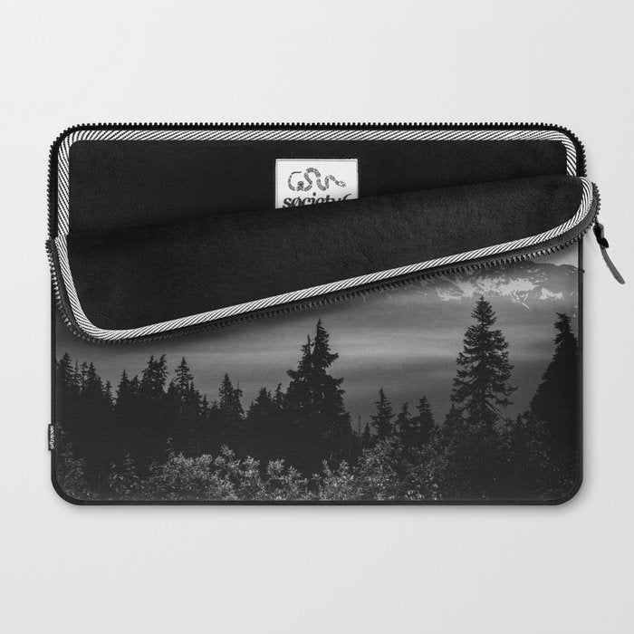 Morning in the Mountains Black and White Laptop Sleeve Gallery Image 2