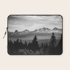 Morning in the Mountains Black and White Laptop Sleeve Gallery Image 1