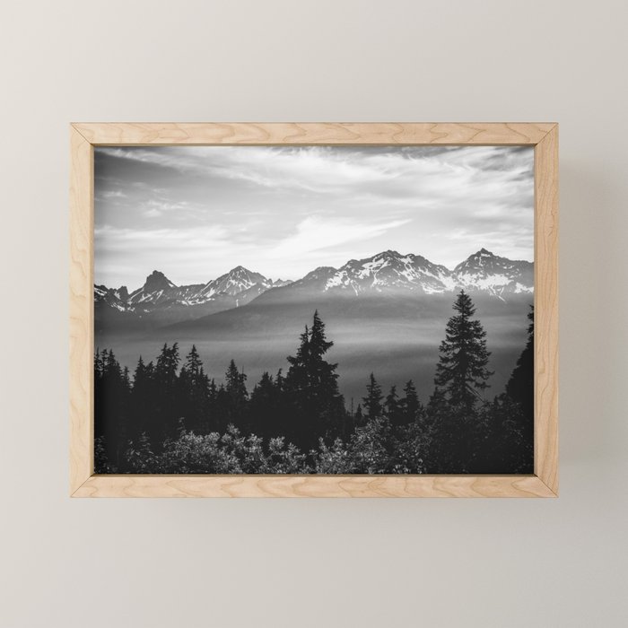 Morning in the Mountains Black and White Mini Art Print Gallery Image 1