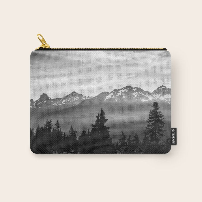 Morning in the Mountains Black and White Carry All Pouch Gallery Image 1