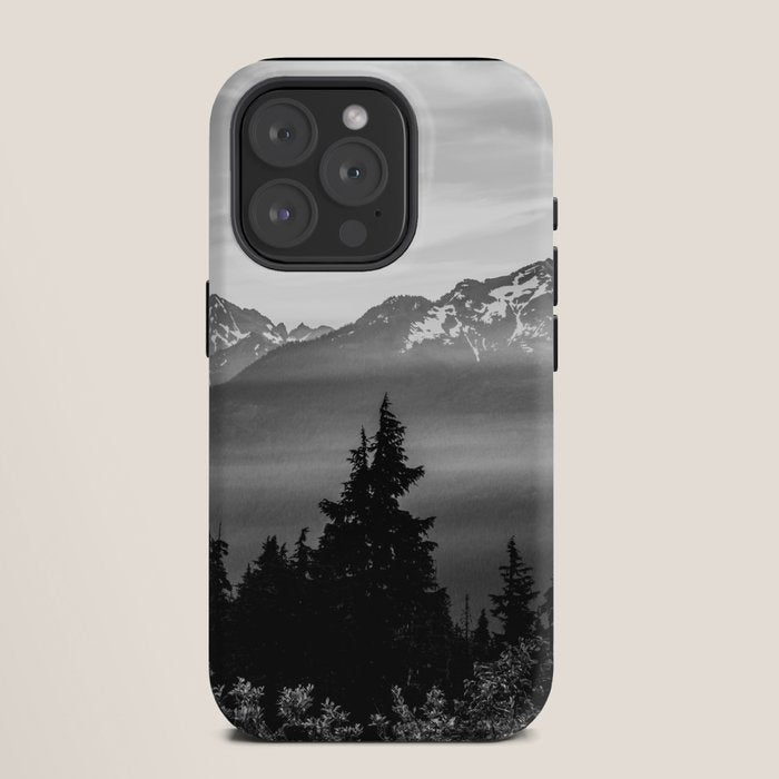 Morning in the Mountains Black and White iPhone Case Gallery Image 11