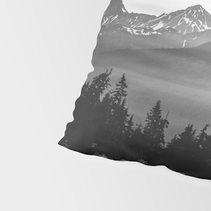 Morning in the Mountains Black and White Pillow Sham Gallery Image 4