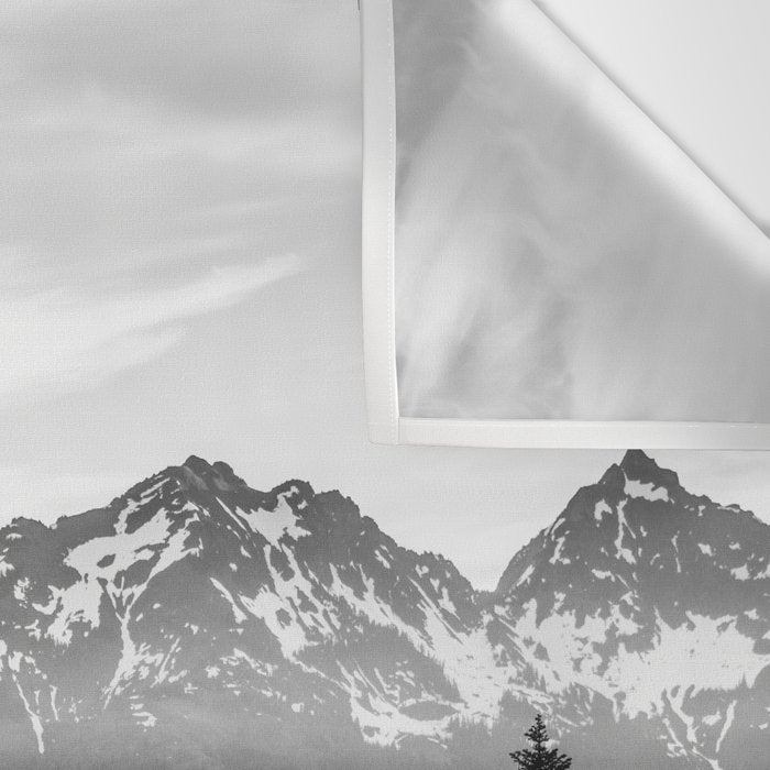 Morning in the Mountains Black and White Wall Tapestry Gallery Image 3