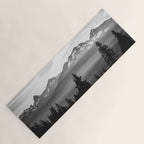 Morning in the Mountains Black and White Yoga Mat Gallery Image 1