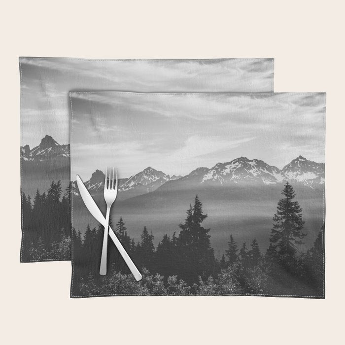 Morning in the Mountains Black and White Placemat Gallery Image 1