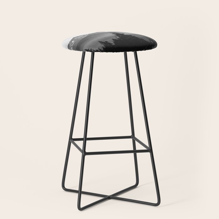 Morning in the Mountains Black and White Stool Gallery Image 1