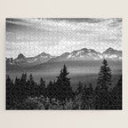 Morning in the Mountains Black and White Jigsaw Puzzle Gallery Image 1