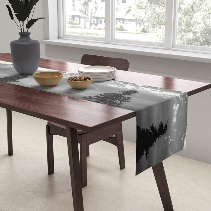 Morning in the Mountains Black and White Table Runner Gallery Image 2