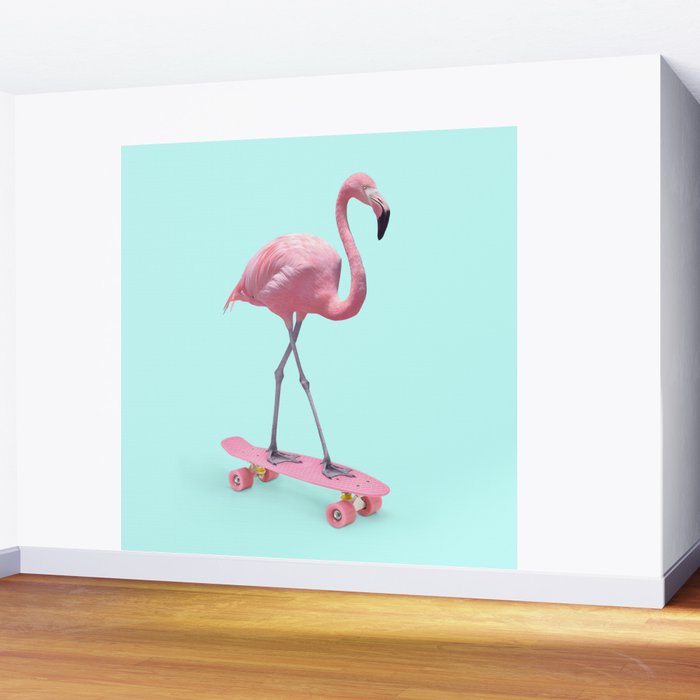 SKATE FLAMINGO Wall Mural Gallery Image 2