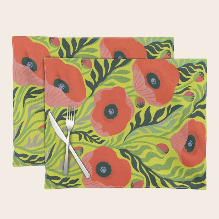 Flower Market Poppies Placemat Gallery Image 1