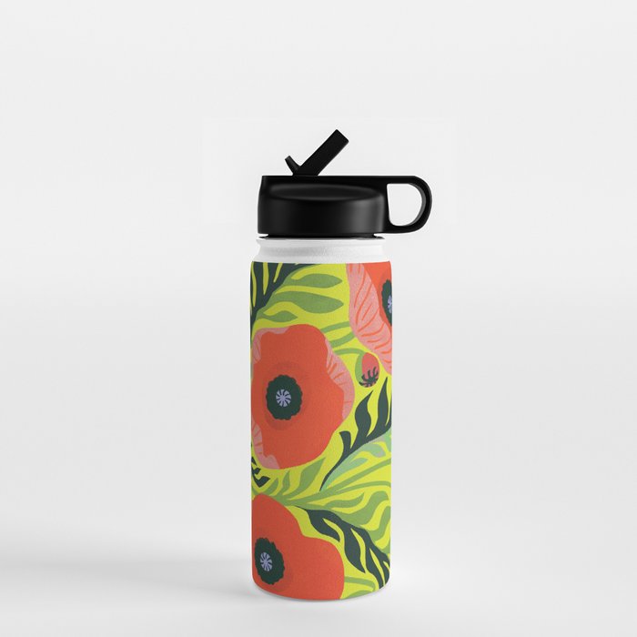 Flower Market Poppies Water Bottle Gallery Image 1